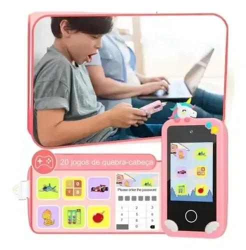 Celular Infantil Educativo com Jogos, Música e Câmera para Crianças Brincarem Maxtop