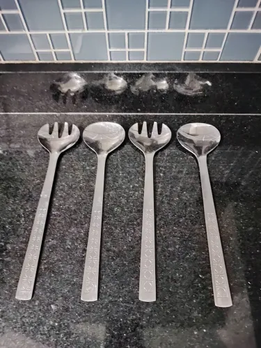 2 jogos de Colher de salada inox