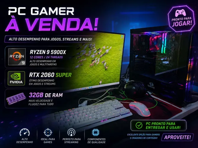 PC gamer completo Ryzen 9 rtx 2060s