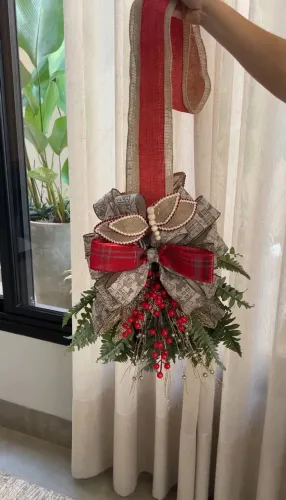 Escapulário de porta Natal - vermelho e verde