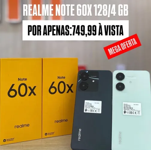 Realme Note 60X 4G 128GB 04GB RAM Verde Preto 