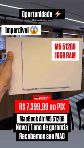 MacBook Air M5 512gb/16gb NOVO