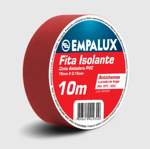 Fita Isolante Branca, Vermelha, Verde ou Azul 10 Metros - Empalux
