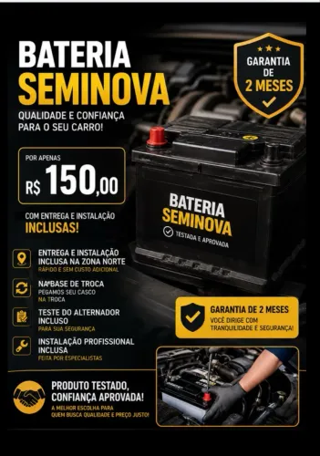 ? BATERIA SEMINOVA COM GARANTIA ?