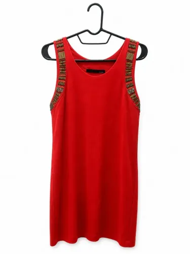 vestido vermelho sacada tamanho m