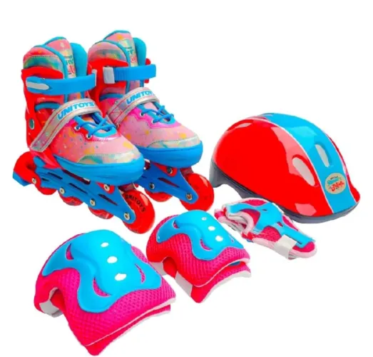 PATINS INFANTIL COM KIT DE DE PROTEÇÃO