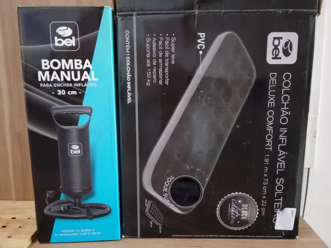 Vendo colchão inflável + bomba de enchimento