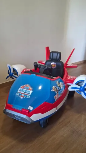 Avião patrulha canina carrinho elétrico infantil