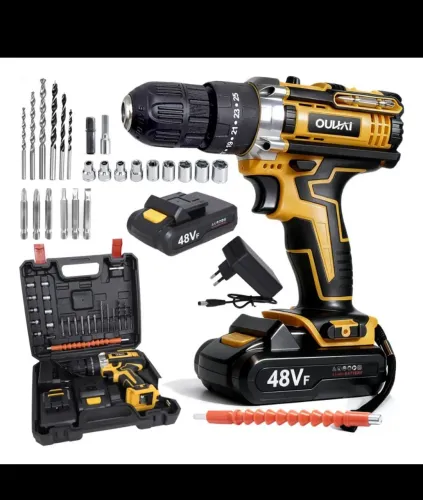 Parafusadeira Furadeira 48V Sem Fio + 2 Baterias + Maleta Completa