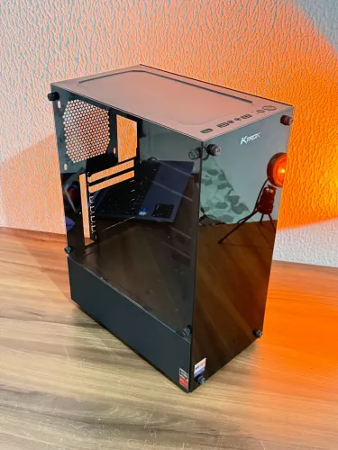 Gabinete Black M-ATX | Frontal e Lateral em Vidro Temperado | Aceito Cartão | Entrego