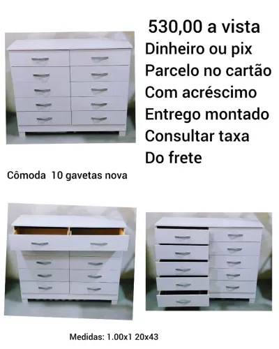 Cômoda 10 gavetas nova