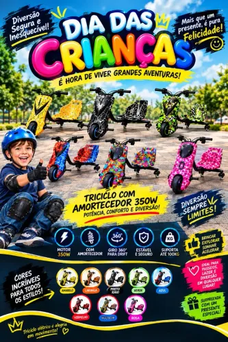 TRICICLO ELÉTRICO INFANTIL 350W