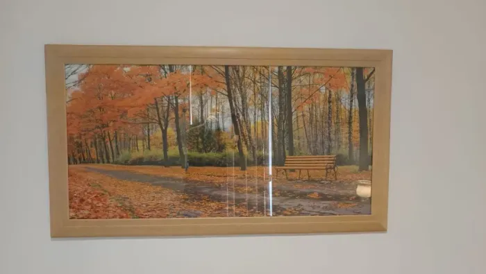 Quadro Decorativo Paisagem de Outono - Moldura de Madeira Nobre (132 x 73 cm)