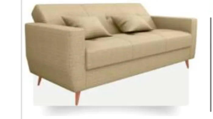 Sofa Cama com Bau MX Pamela 1 Estagio Linho Bege 486 Matrix