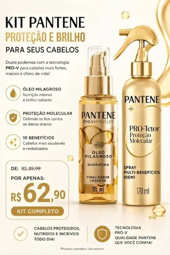 Kit Pantene com dois Produtos Promoção Beleza Cabelo
