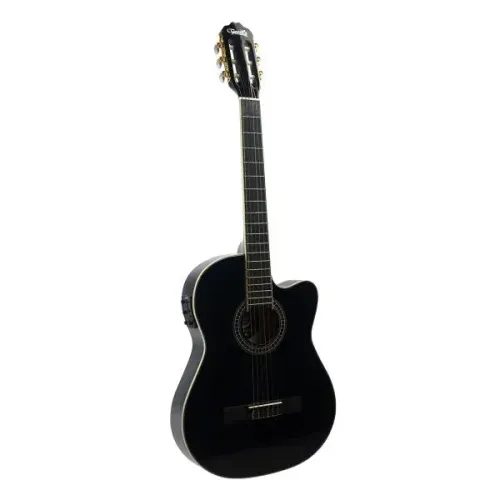 Violão Clássico Eletro-Acústico Lorenzzo 39" - Slim Cutaway - Nylon Preto Vtlsc1954P