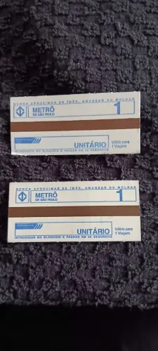 METRÔ DE SÃO PAULO TICKETS RARIDADE.