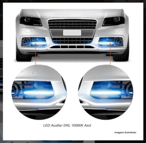 (Novo) Par de Led rigido de iluminção veicular(azul)800Lumens