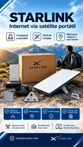 Starlink - Internet Via Satélite Antena e Roteador - Lacrada