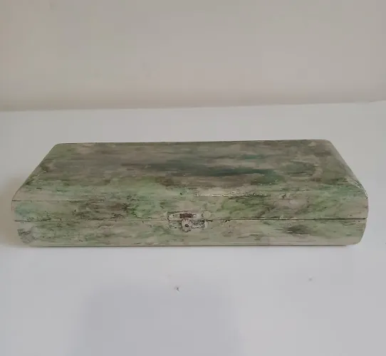 Baú Caixa de Madeira Verde envelhecido Funcional Porta-treco  Decoração guardar objetos