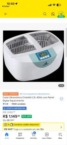 Vendo Cuba ultrasônica