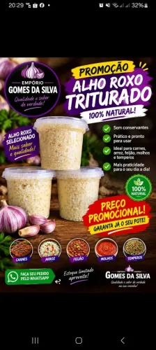 Alho roxo triturado