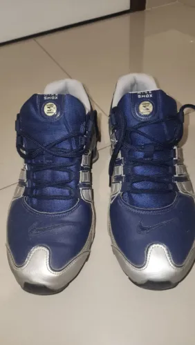 Nike shox nz prata e azul, tamanho 42