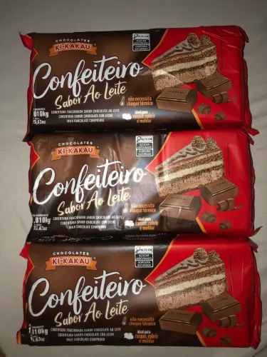3 barras de chocolate de 1,010kg cada