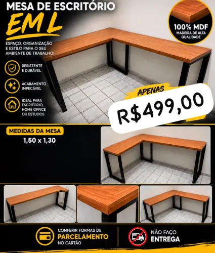 Mesa de escritório em L