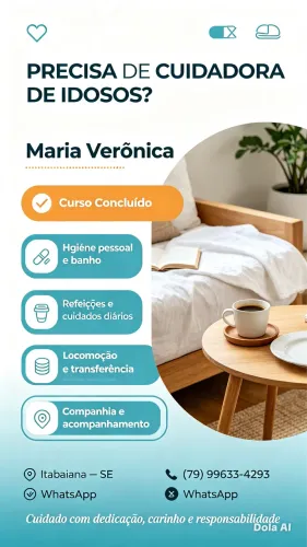 Cuidadora de Idosos ? Curso Concluído | Itabaiana SE