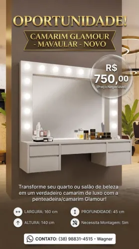 Penteadeira - Camarim com Espelho e Luzes