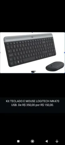 Teclado e mouse Logitech abnt1