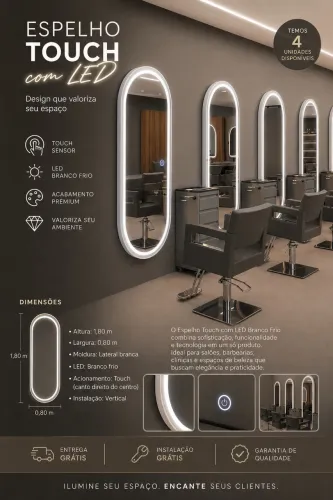 Espelho com LED E TOUCH ( 4 unidades a pronta entrega)