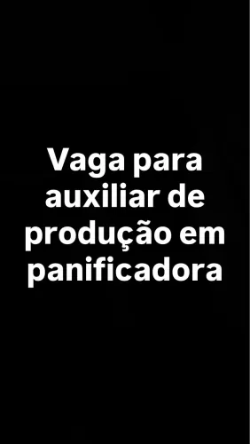 Vaga auxiliar panificadora