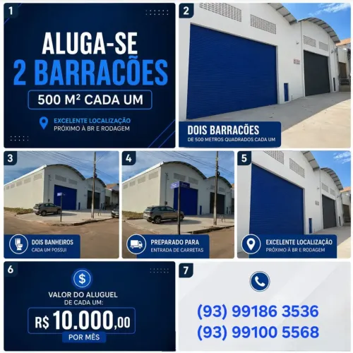 ALUGUEL DE GALPÕES NOVOS PRONTOS PARA USO