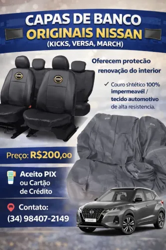 CAPAS ORIGINAIS PARA OS BANCOS DOS CARROS DA MARCA NISSAN