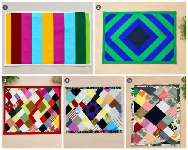 Tapete De Retalho Artesanal Colorido Para Cozinha, Sala, Quarto ou Banheiro