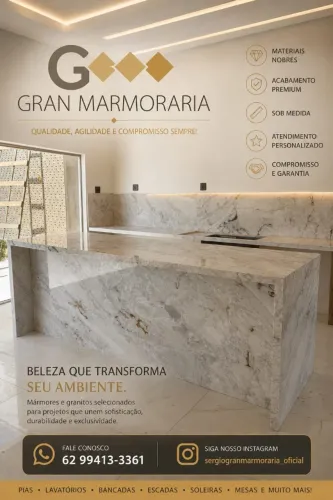 GRAN MARMORARIA TRABALHAMOS COM MÁRMORES E GRANITOS NACIONAL E IMPORTADO!