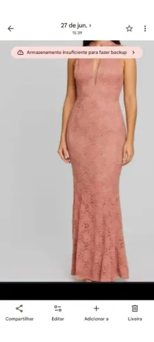 Vestido renda rosé madrinha 