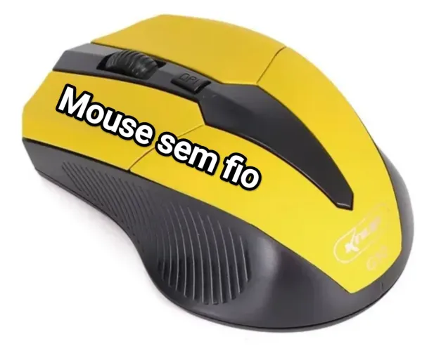 Mouse sem fio Knup G10 Amarelo para Computador, Notebook e Outros Novo