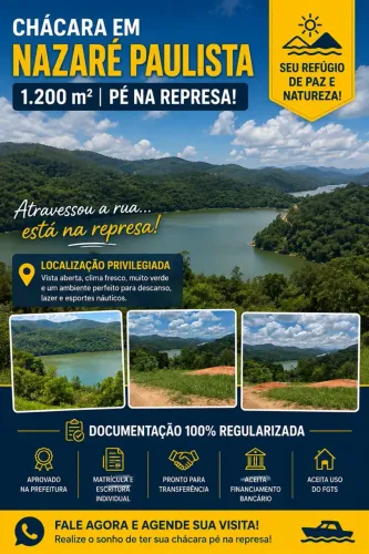 O lugar perfeito para sua chácara está aqui: 1.200 m² em Nazaré Paulista!