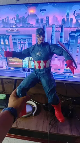 BONECO CAPITAO AMERICA MARCA MIMO ORIGINAL TOP GRANDE GIGANTE.