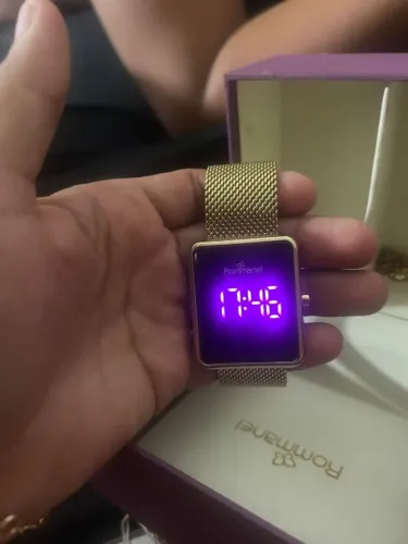 Relógio Digital Rommanel Dourado (Pulseira Mesh) - Usado, Perfeito Estado