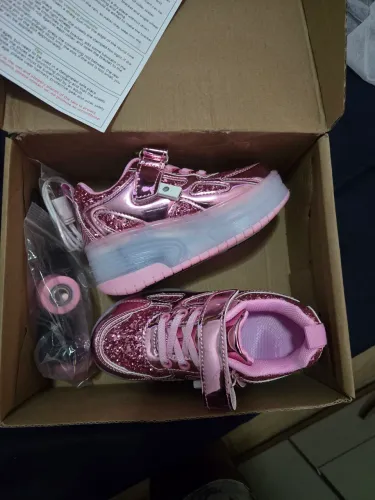 Tênis infantil 27 recarregável com leds e rodinhas
