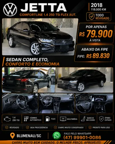 Volkswagen Jetta Comfort. 250 TSI 1.4 Flex 16V Aut. 2018