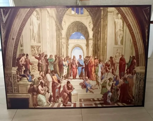 Quadro decorativo, Escola de Atenas?, 110 X 80 cm