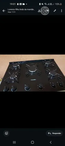 Fogão esmaltec Ágata glass 5 bocas mesa de vidro