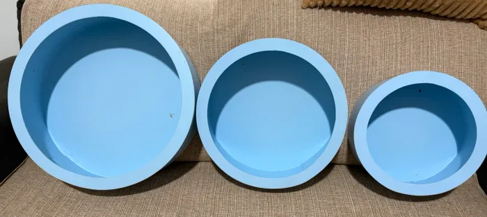 Trio de ninchos rendodo na cor azul