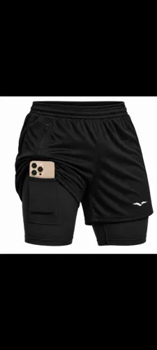 1 Short Masculino Dry Fit com Bermuda de Compressão para Corrida e Treino / Tamanho GG 
