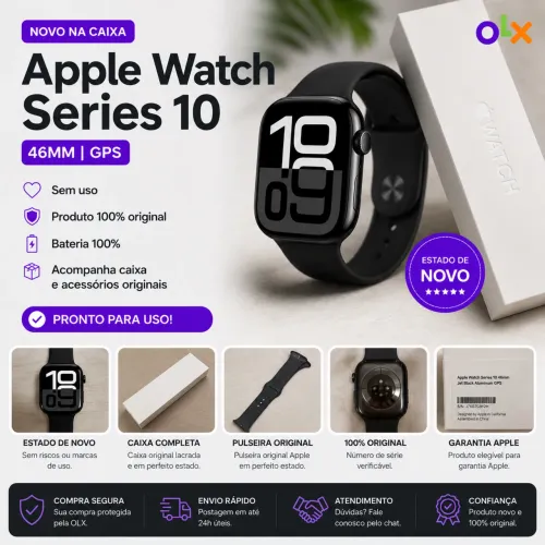 Apple Watch Series 10 GPS 46mm - Novo na Caixa